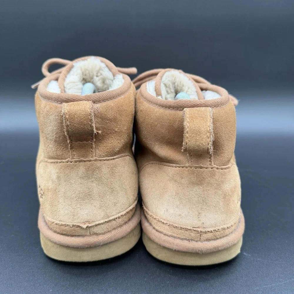 Mens UGG Neumel Chestnut Suede Fur Lined Chukka Boots Size 10 3236